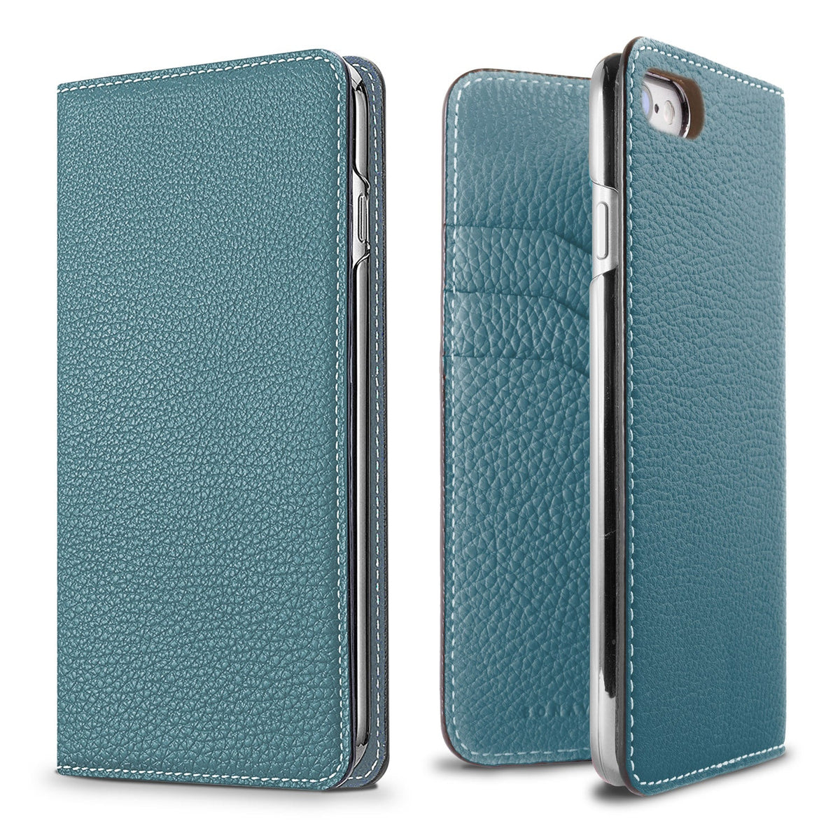 iPhone SE / 8 / 7 / 6s / 6 Diary Case Shrink Leather (Blue Cyan)