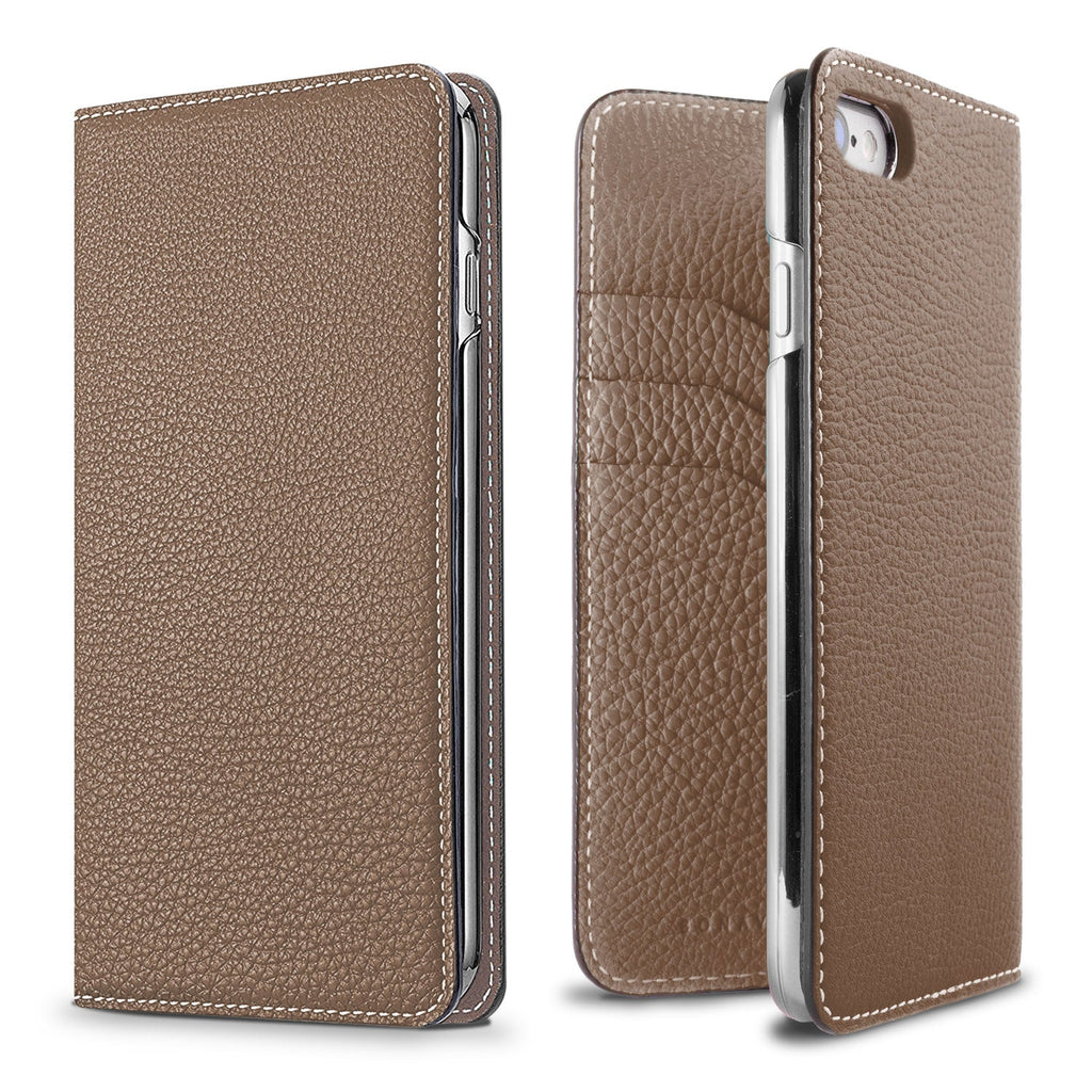 iPhone SE / 8 / 7 / 6s / 6 Diary Case Shrink Leather (Etoupe)