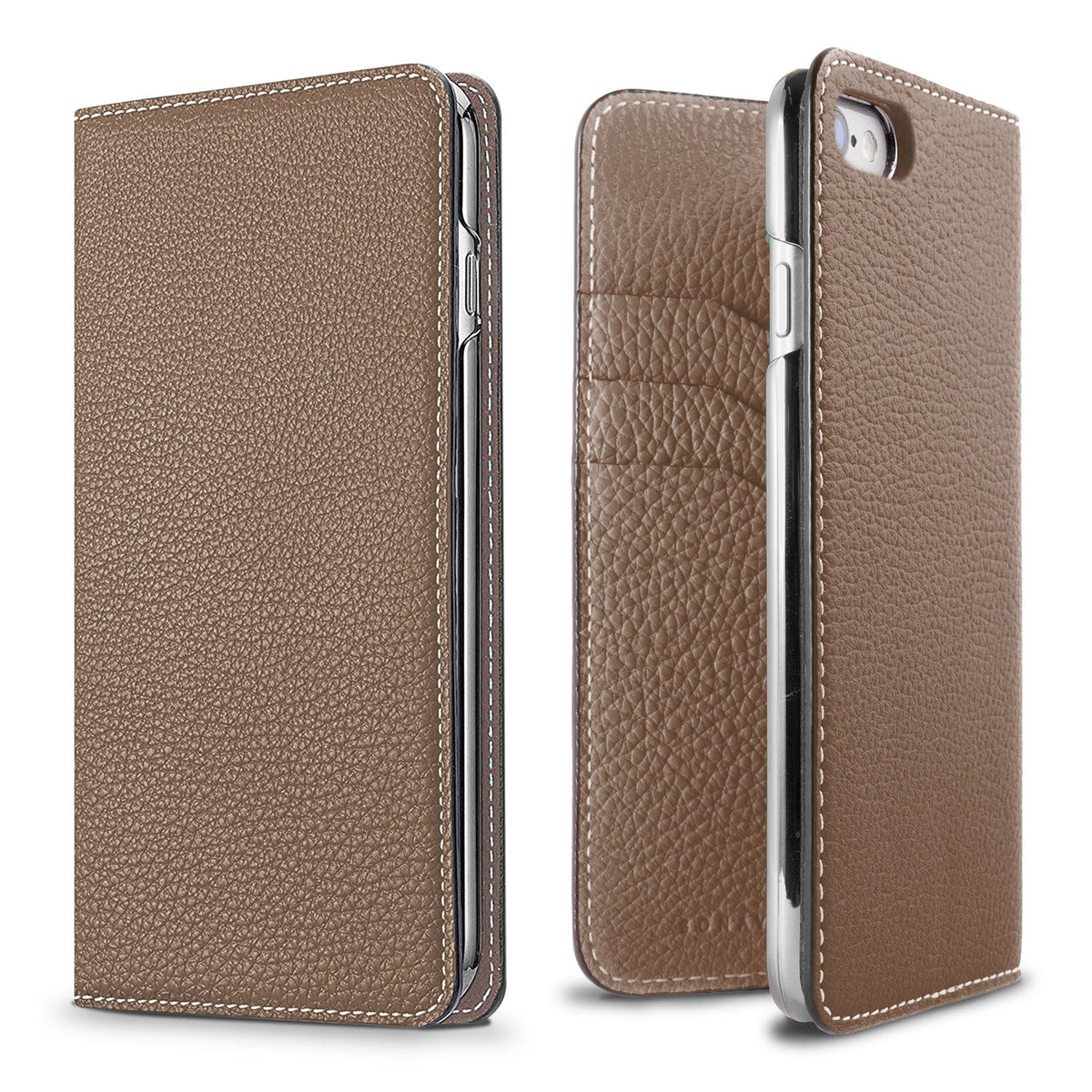 iPhone SE / 8 / 7 / 6s / 6 Diary Case Shrink Leather (Etoupe)