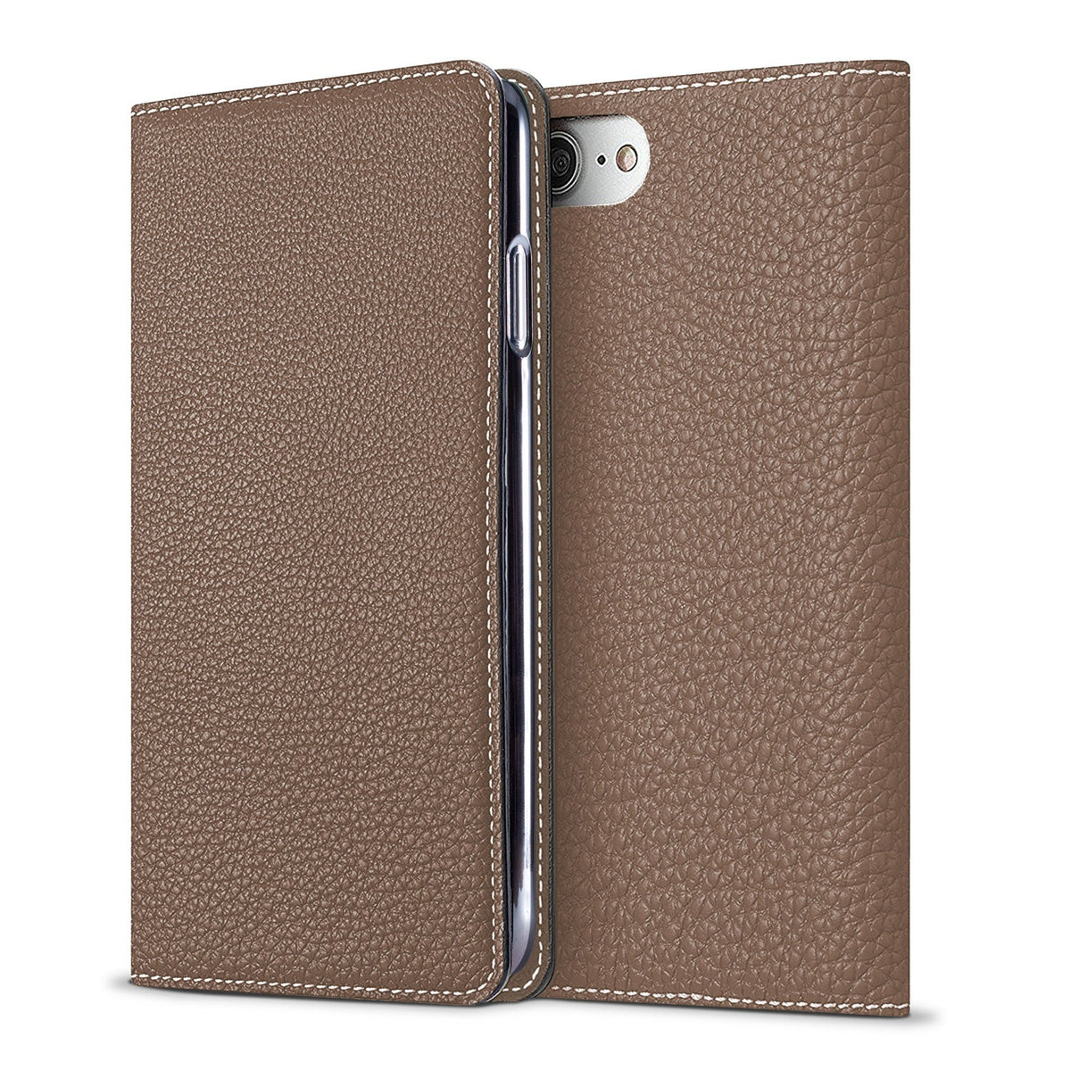 iPhone SE / 8 / 7 / 6s / 6 Diary Case Shrink Leather (Etoupe)