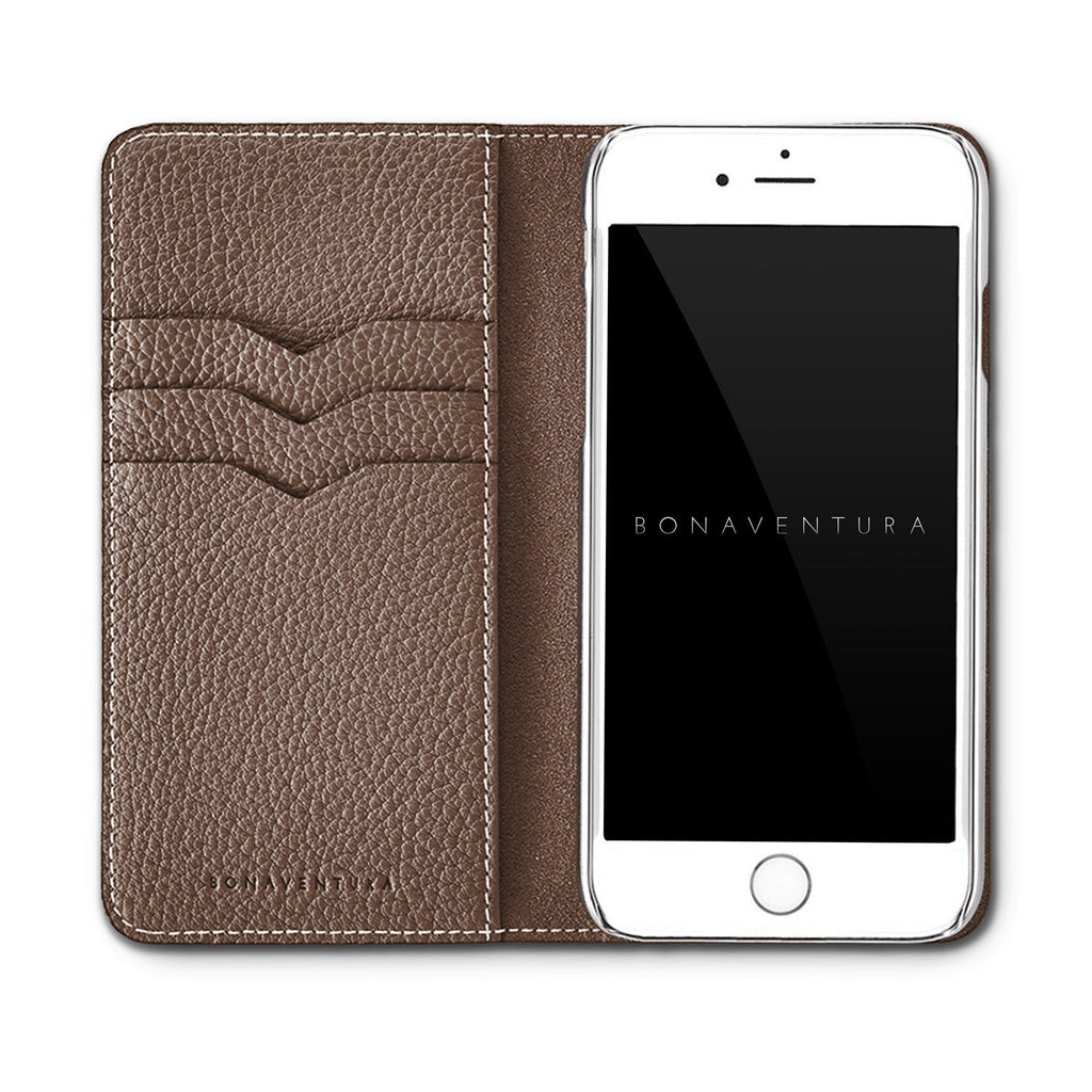 iPhone SE / 8 / 7 / 6s / 6 Diary Case Shrink Leather (Etoupe)