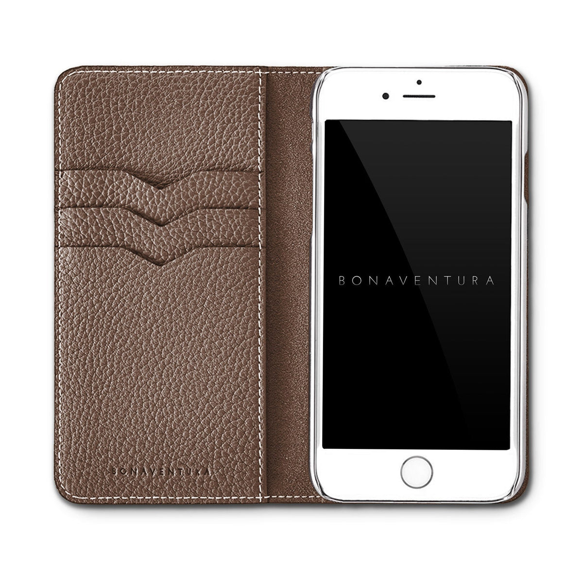 iPhone SE / 8 / 7 / 6s / 6 Diary Case Shrink Leather (Etoupe)
