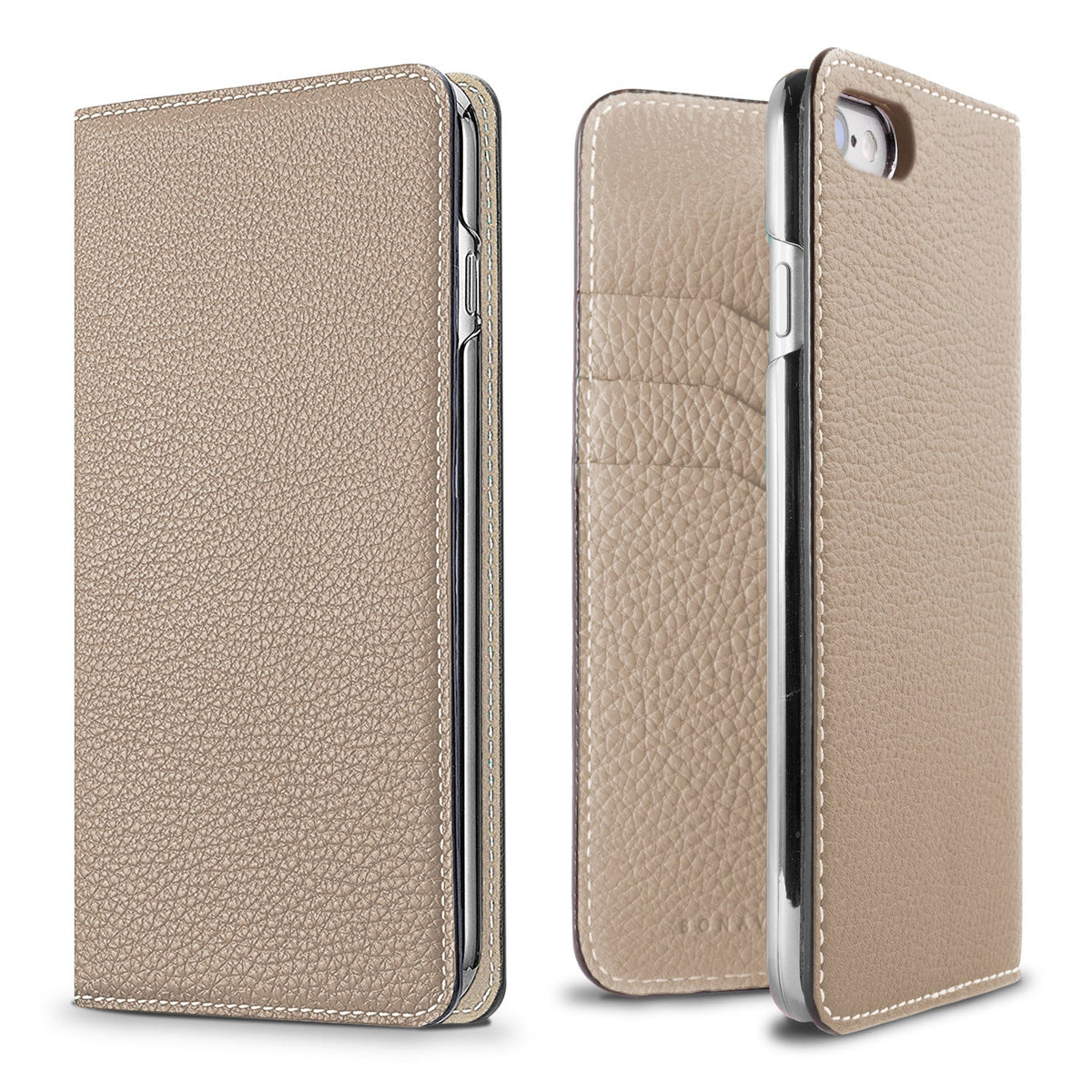 iPhone SE / 8 / 7 / 6s / 6 Diary Case Shrink Leather (Greige)