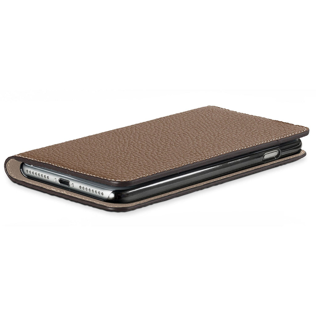 iPhone 8 Plus / 7 Plus / 6s Plus / 6 Plus Diary Case Shrink Leather (Etoupe × Greige)