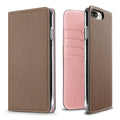 iPhone 8 Plus / 7 Plus / 6s Plus / 6 Plus Diary Case Shrink Leather (Etoupe × Sakura Pink)
