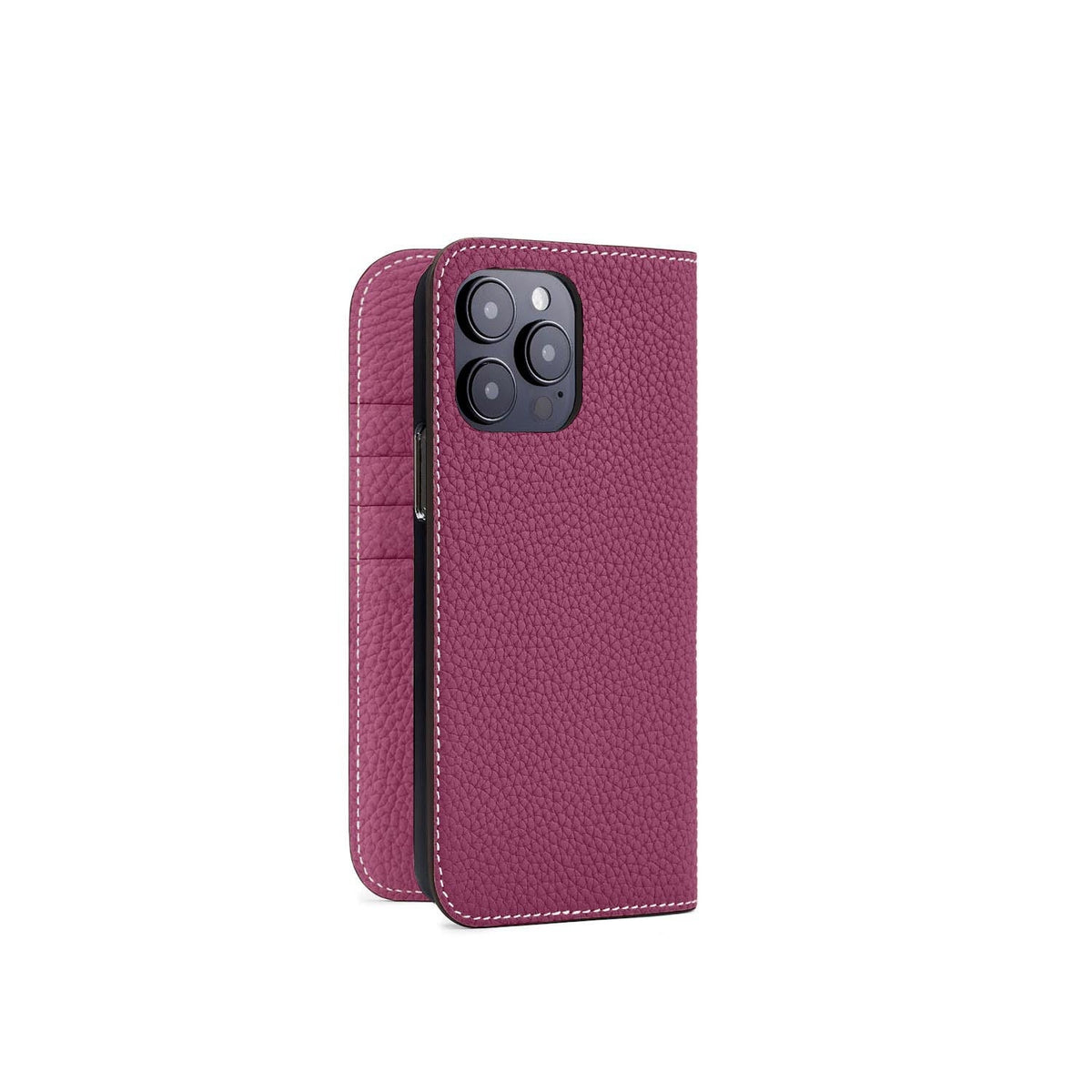iPhone 15 Pro Max Diary Case Shrink Leather (Anemone Purple)