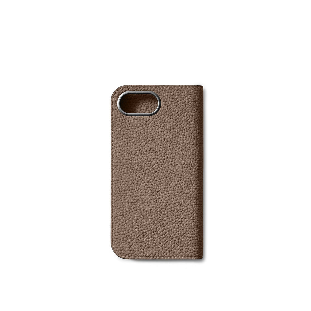 iPhone 17e / 16e Diary Case Shrink Leather (Etoupe)