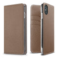 iPhone X / Xs Diary Case Shrink Leather (Etoupe)