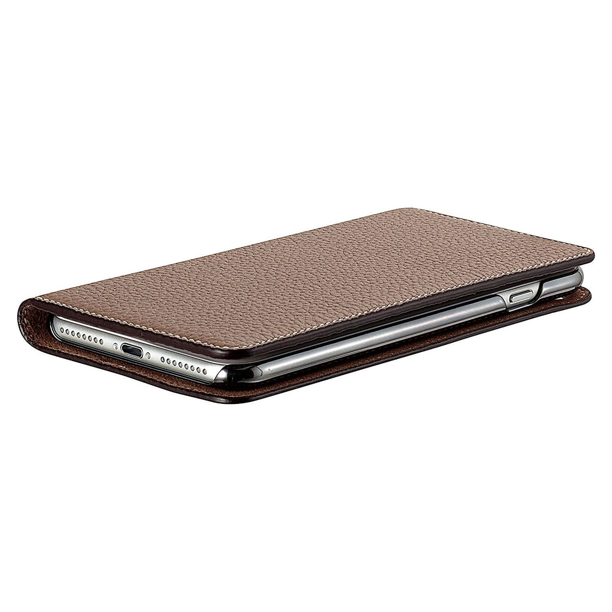 iPhone X / Xs Diary Case Shrink Leather (Etoupe)