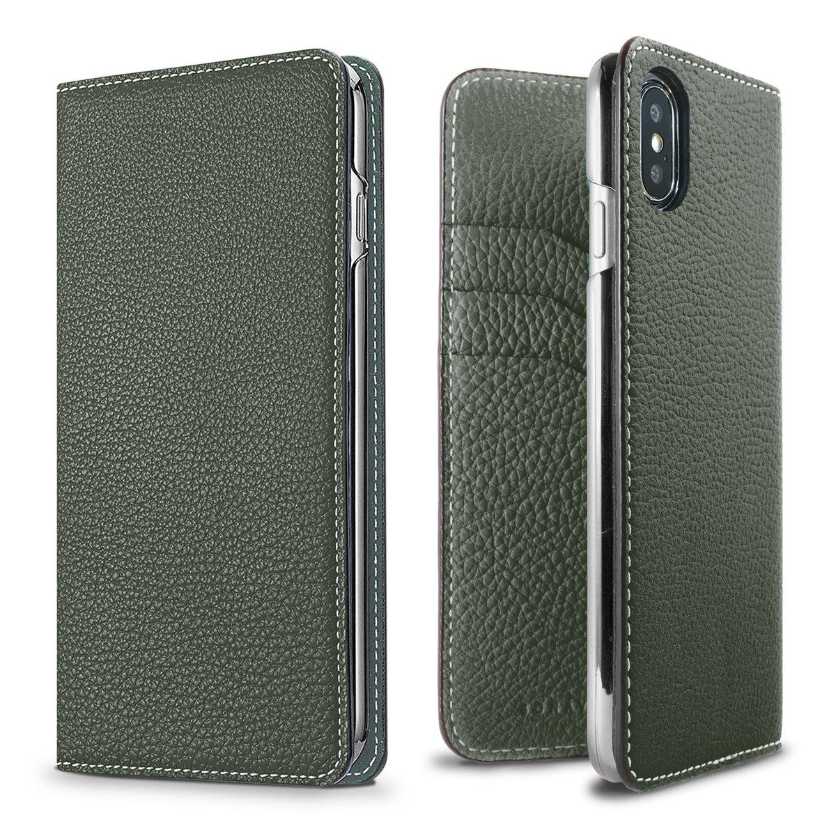 iPhone X / Xs Diary Case Shrink Leather (Malachite Green)