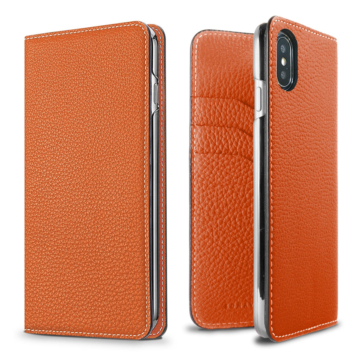 iPhone X / Xs Diary Case Shrink Leather (Orange)