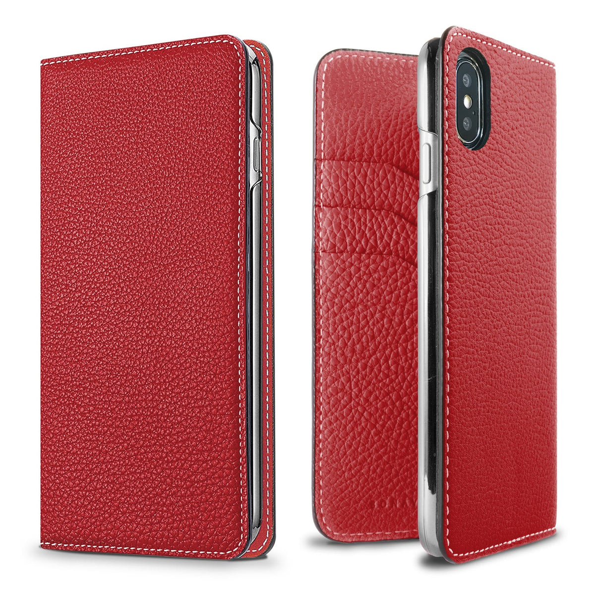 iPhone X / Xs Diary Case Shrink Leather (Red)