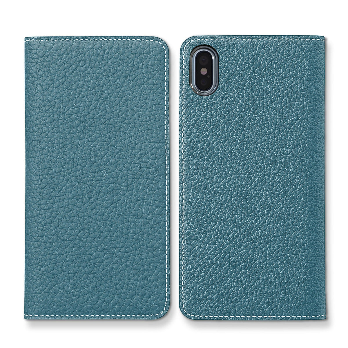 iPhone Xs Max Diary Case Shrink Leather (Blue Cyan)