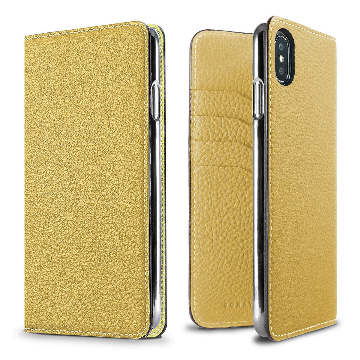 iPhone Xs Max Diary Case Shrink Leather (Yellow)