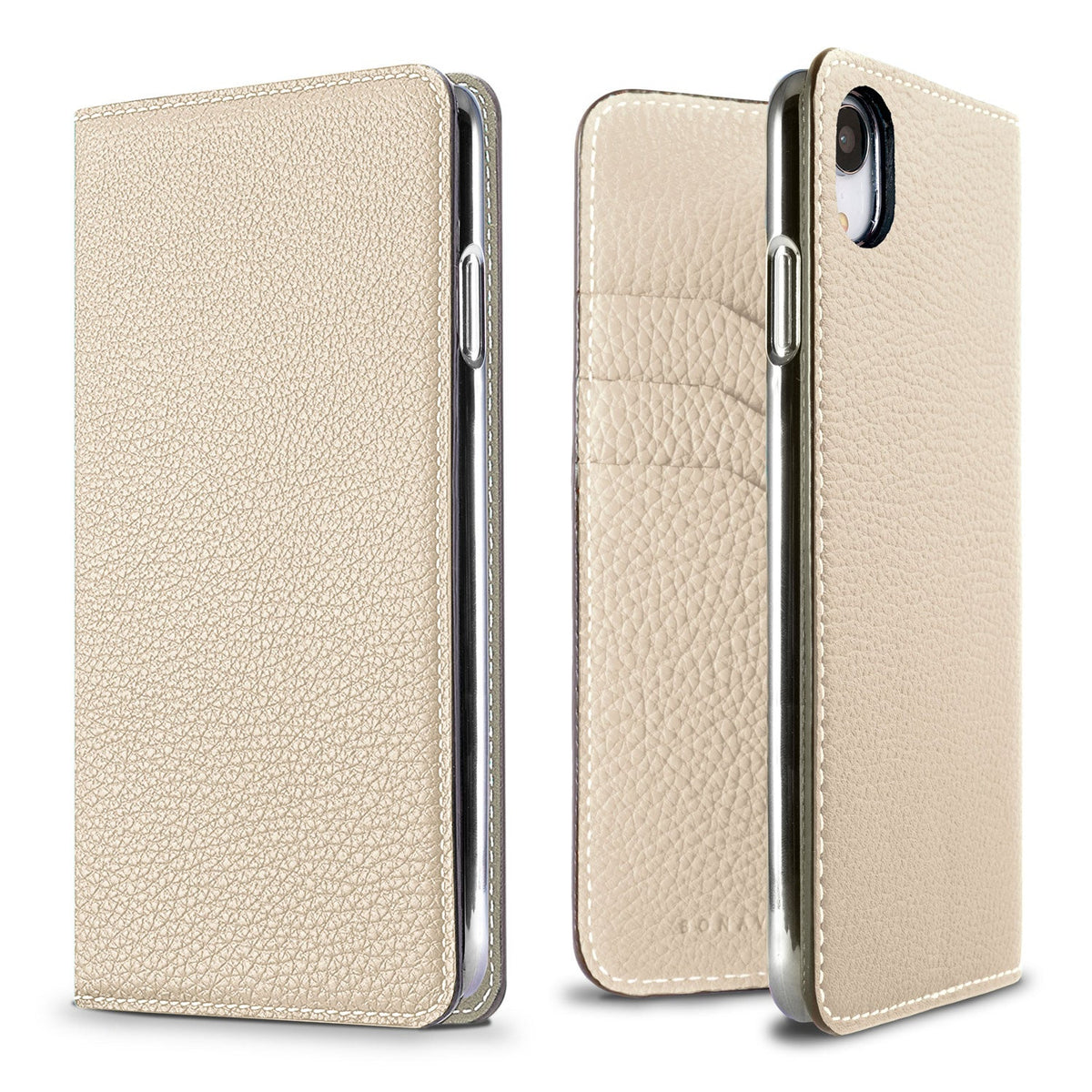 iPhone XR Diary Case Shrink Leather (Ivory)