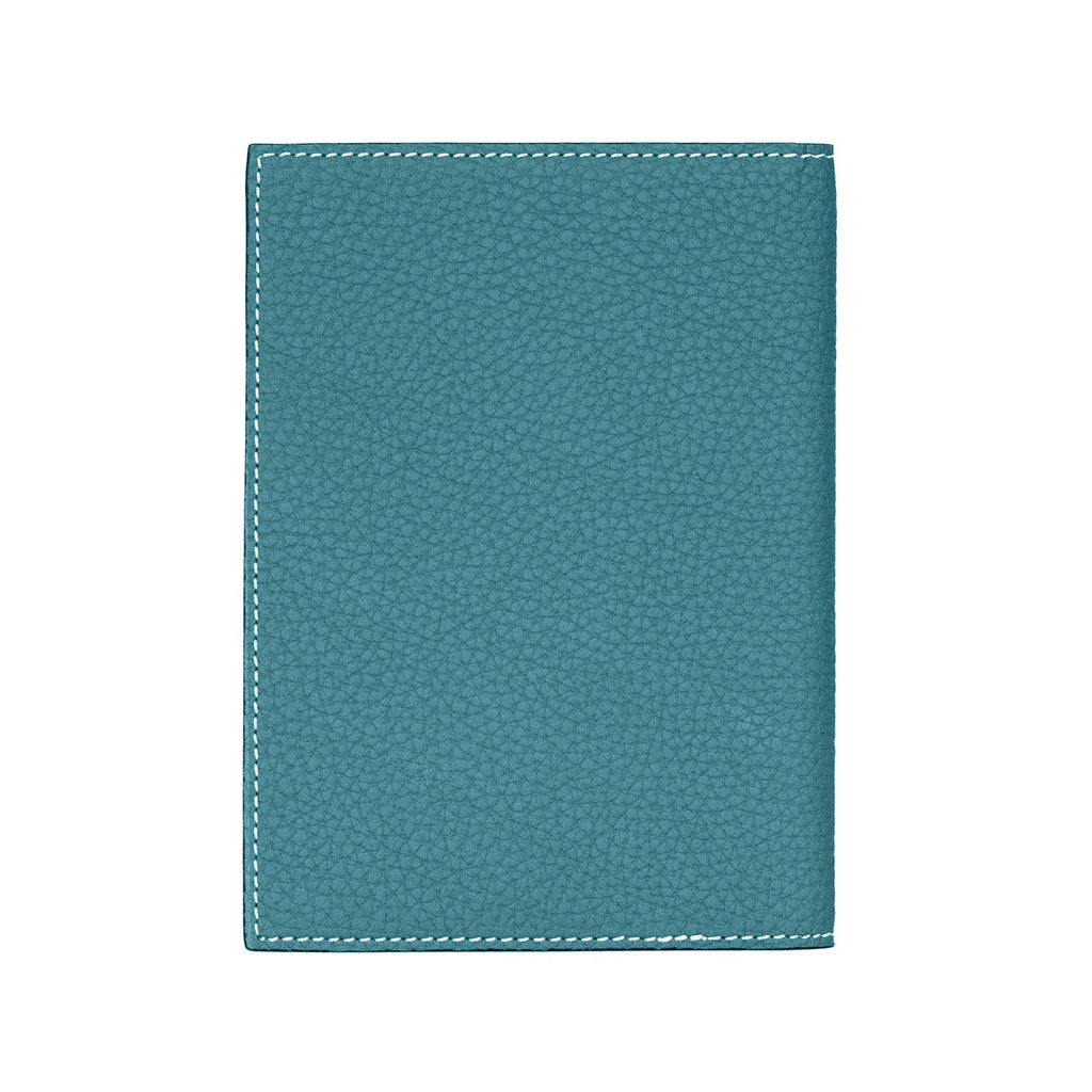 Passport Case Shrink Leather (Blue Cyan × Blue Lin)