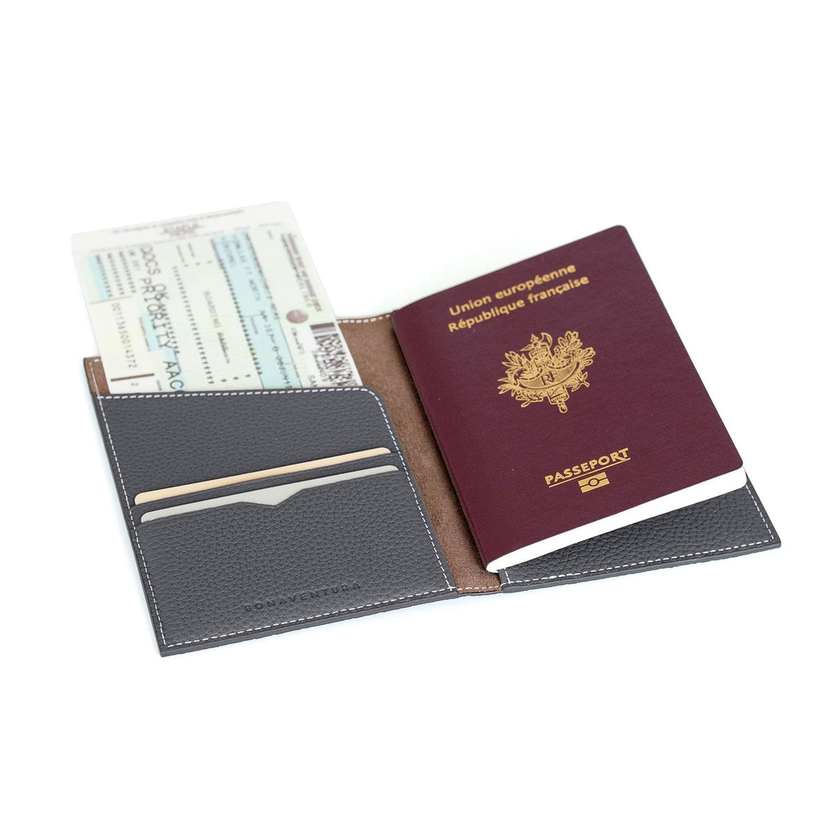 Passport Case Shrink Leather (Charcoal Gray)