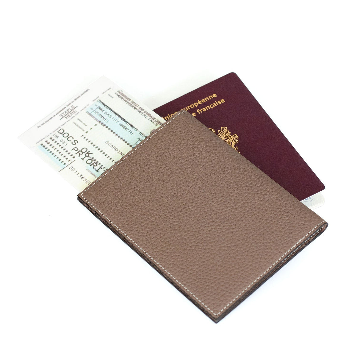 Passport Case Shrink Leather (Etoupe)