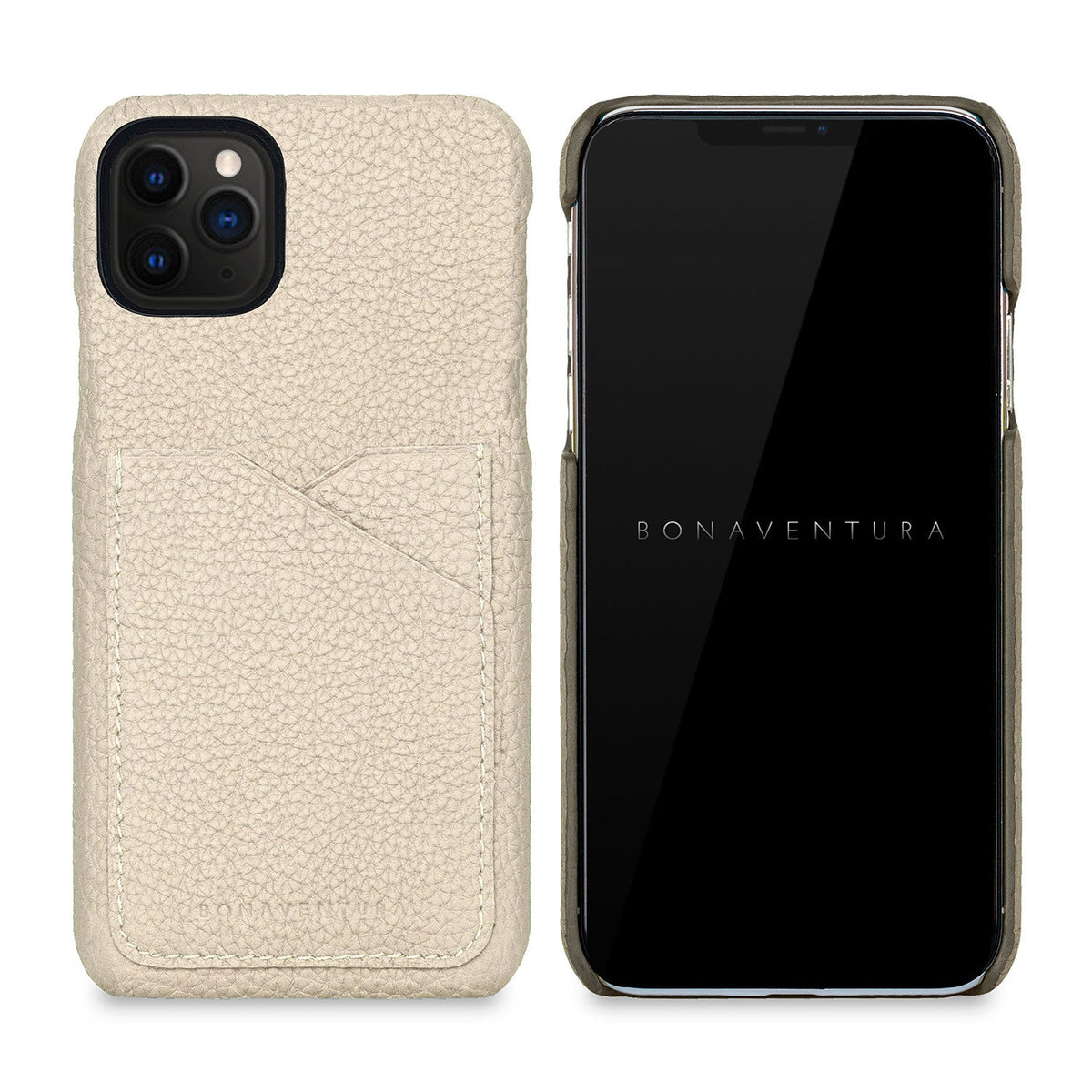 iPhone 11 Pro Max Back Cover Case Shrink Leather (Ivory)