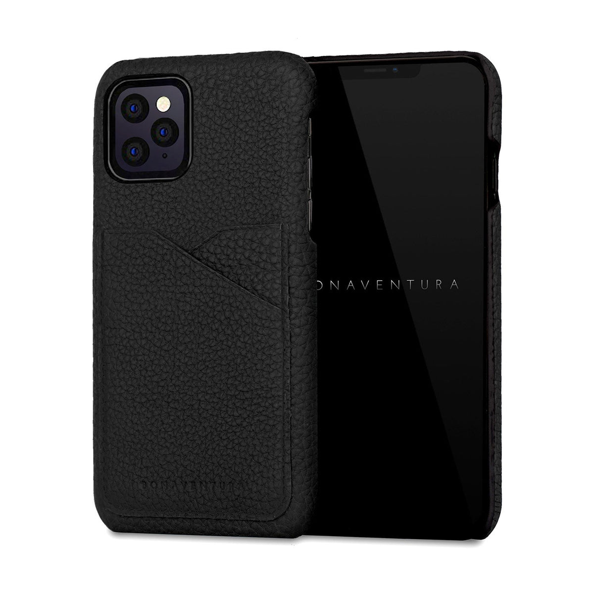 iPhone 11 Pro Back Cover Case Shrink Leather (Black)