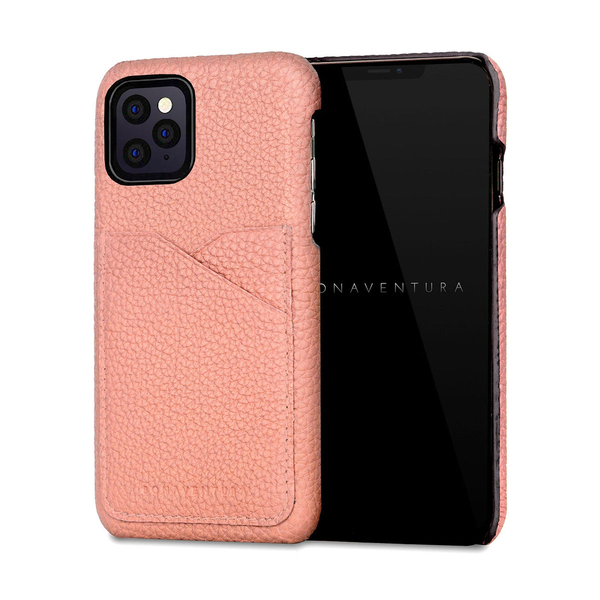 iPhone 11 Pro Back Cover Case Shrink Leather (Coral Pink)