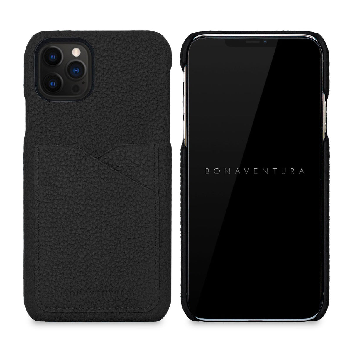 iPhone 12 / 12 Pro Back Cover Case Shrink Leather (Black)