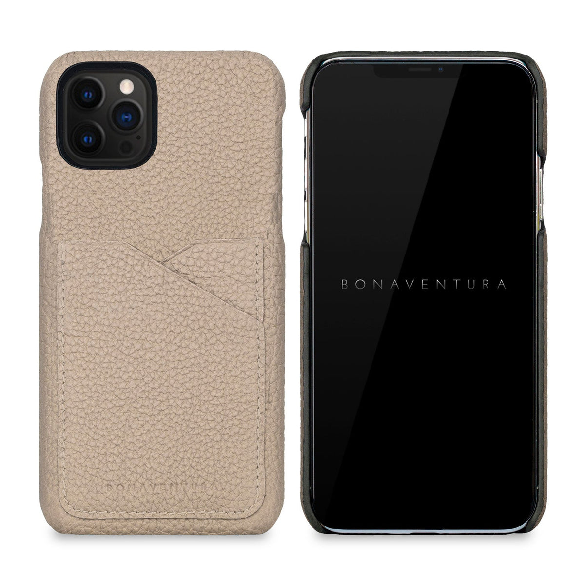 iPhone 12 / 12 Pro Back Cover Case Shrink Leather (Greige)