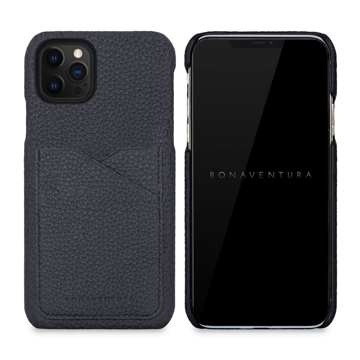 iPhone 12 / 12 Pro Back Cover Case Shrink Leather (Navy)
