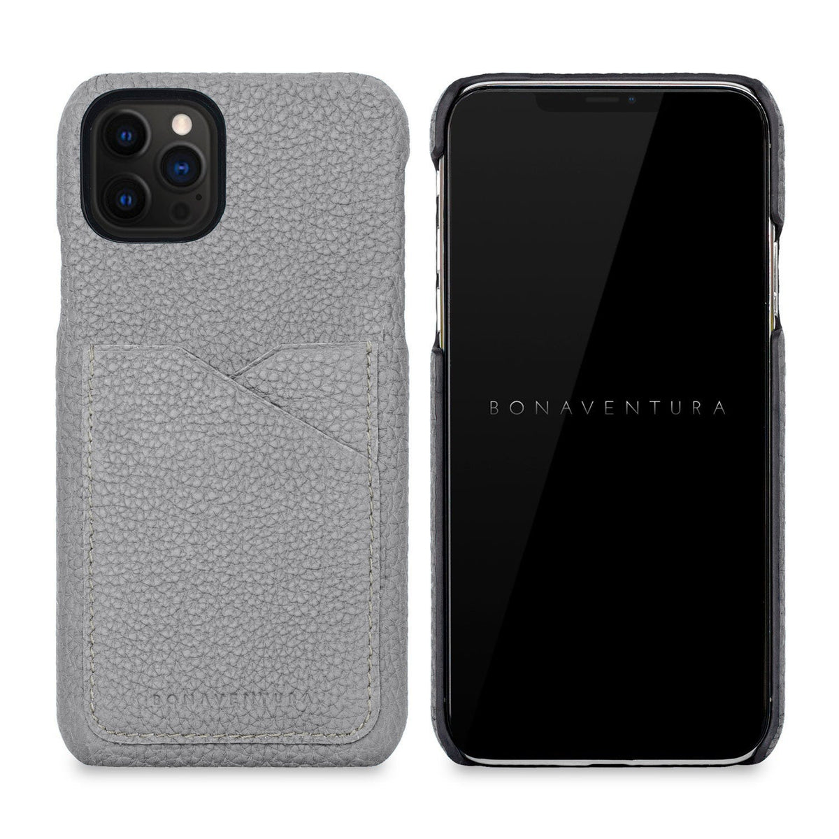 iPhone 12 / 12 Pro Back Cover Case Shrink Leather (True Gray)