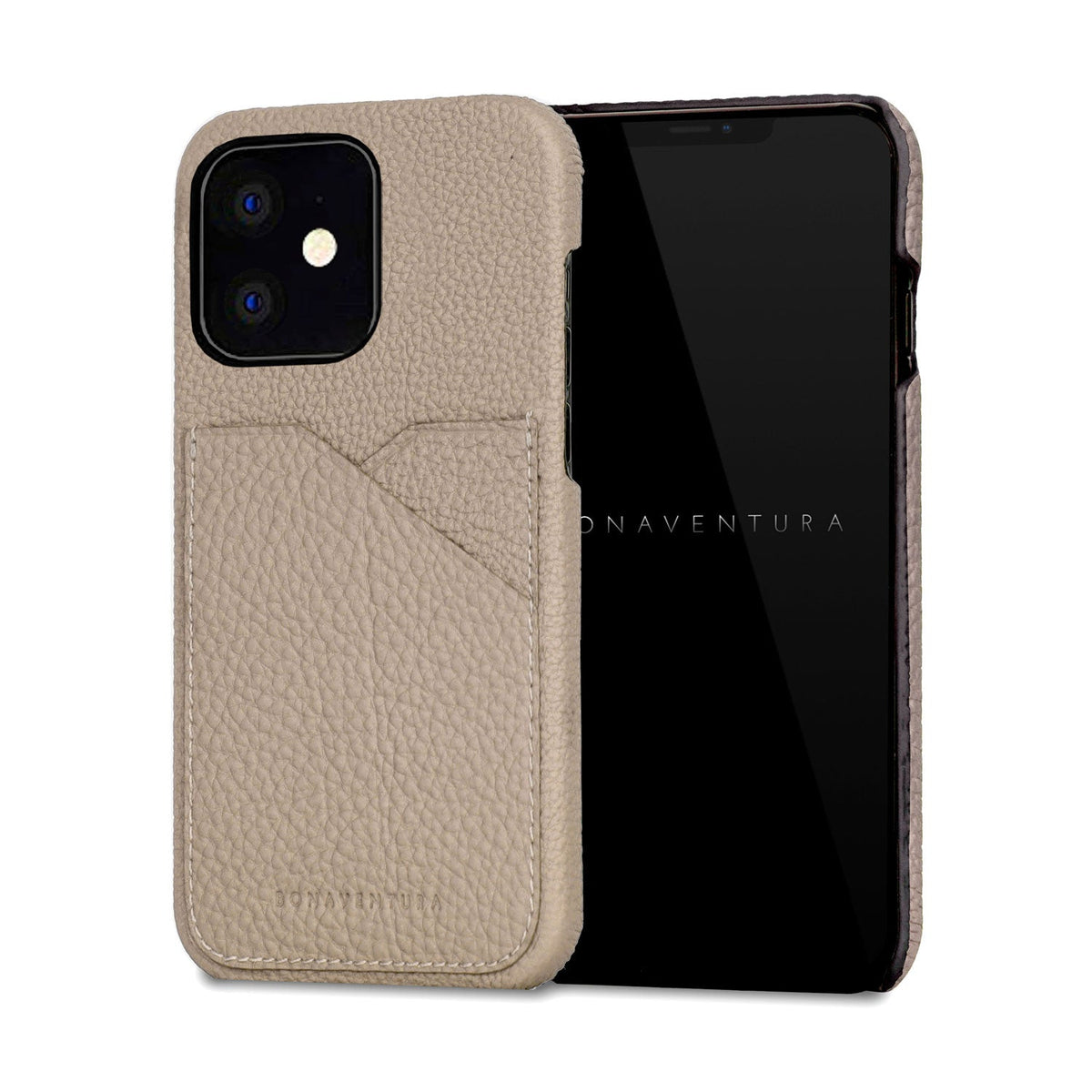 iPhone 12 mini Back Cover Case Shrink Leather (Greige)