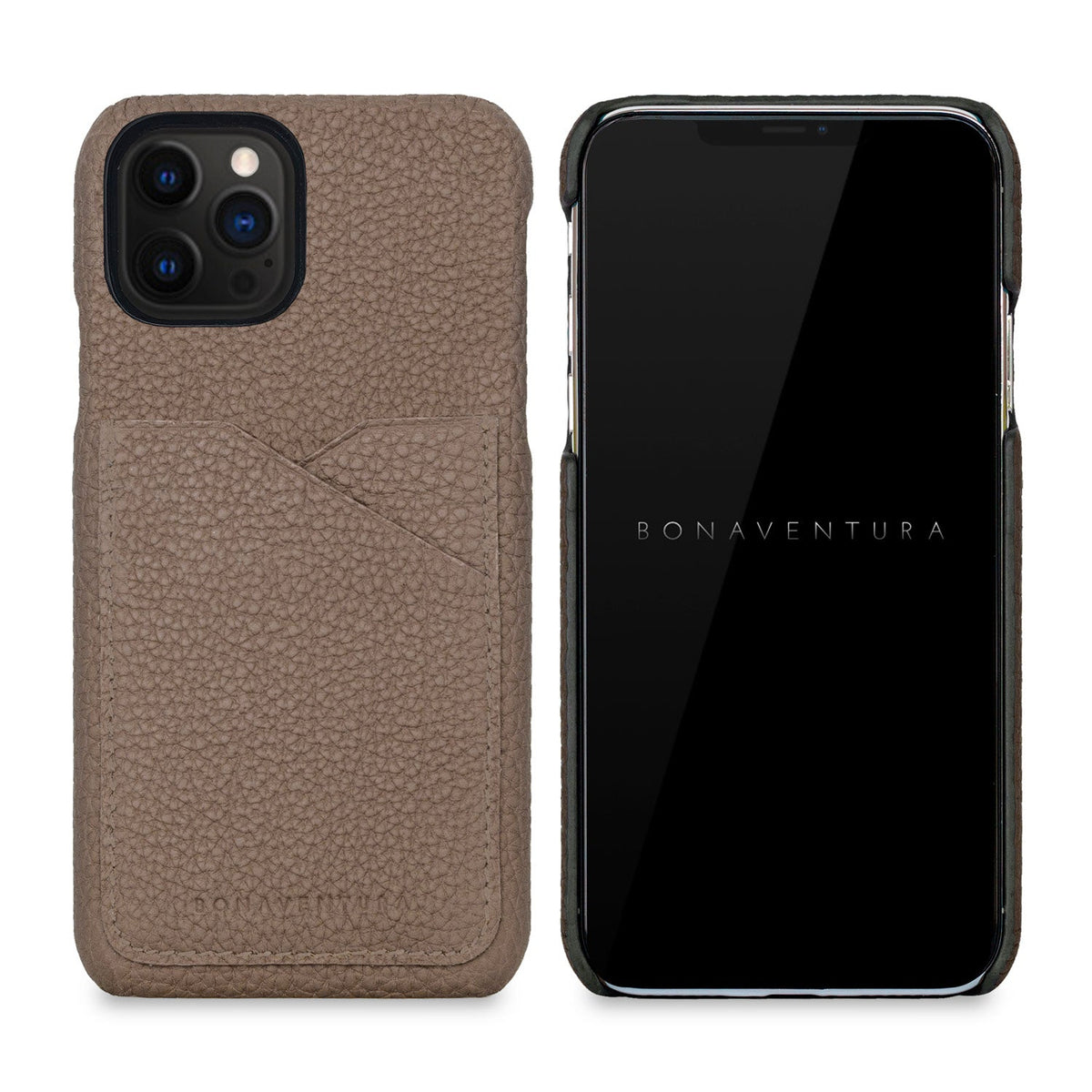 iPhone 12 Pro Max Back Cover Case Shrink Leather (Etoupe)