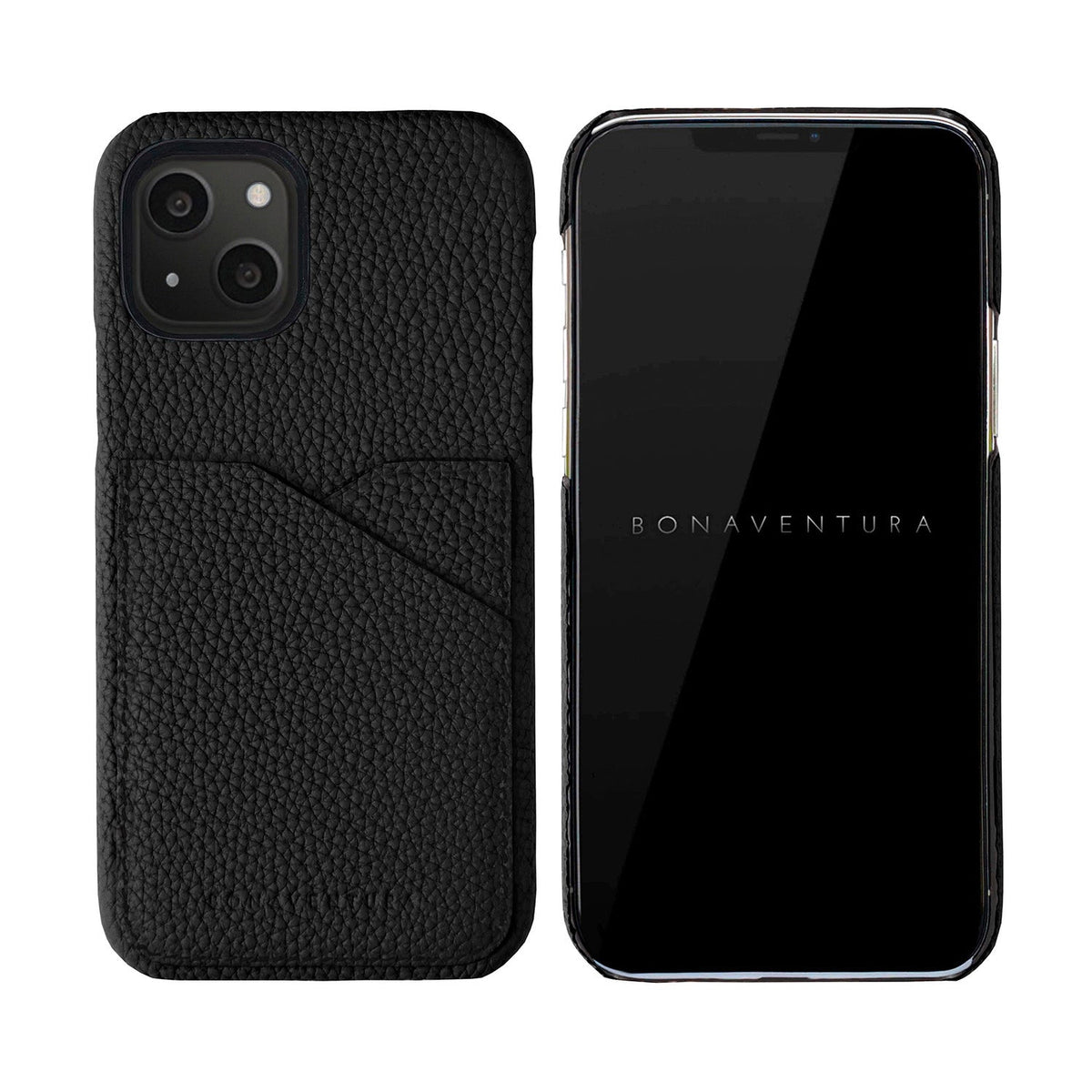 iPhone 13 Back Cover Case Shrink Leather (Black)