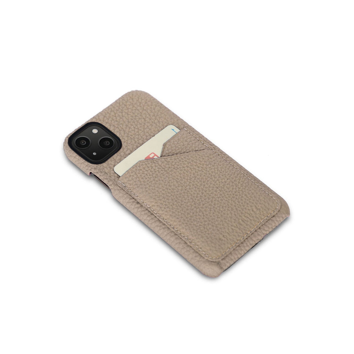 iPhone 13 Back Cover Case Shrink Leather (Greige)