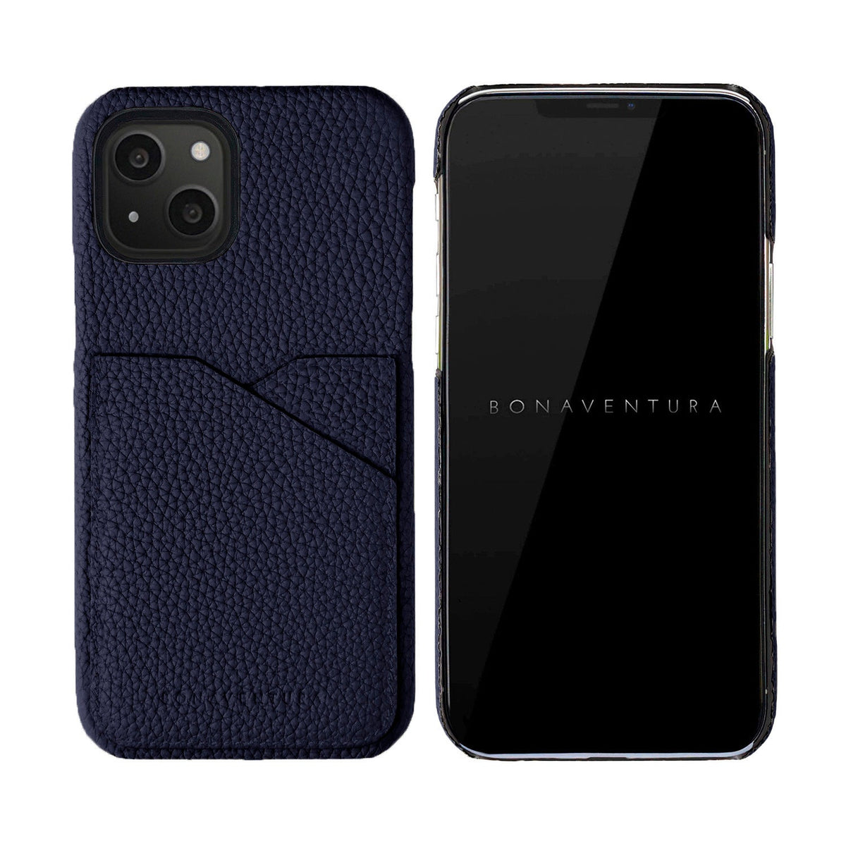 iPhone 13 Back Cover Case Shrink Leather (Navy)