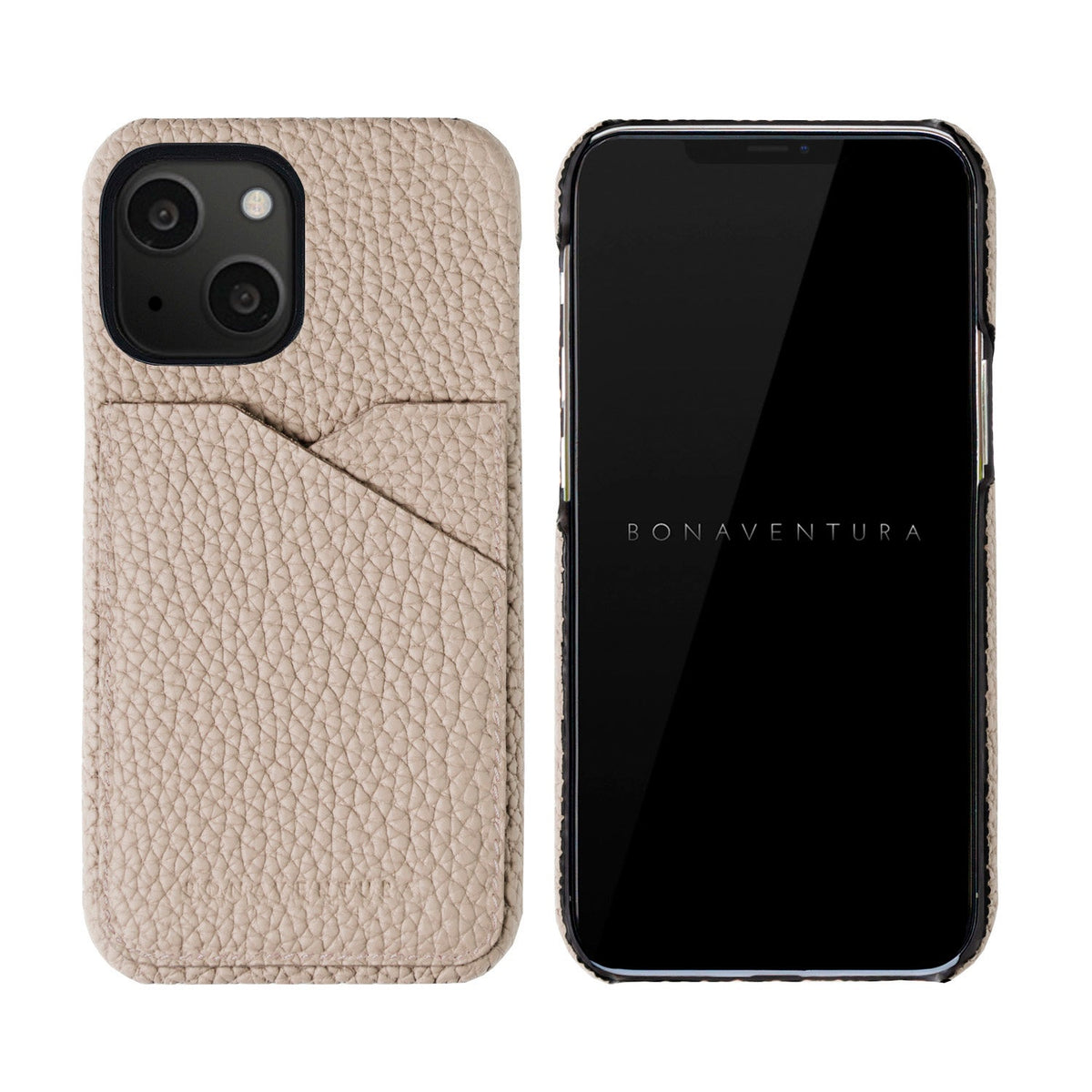 iPhone 13 mini Back Cover Case Shrink Leather (Greige)