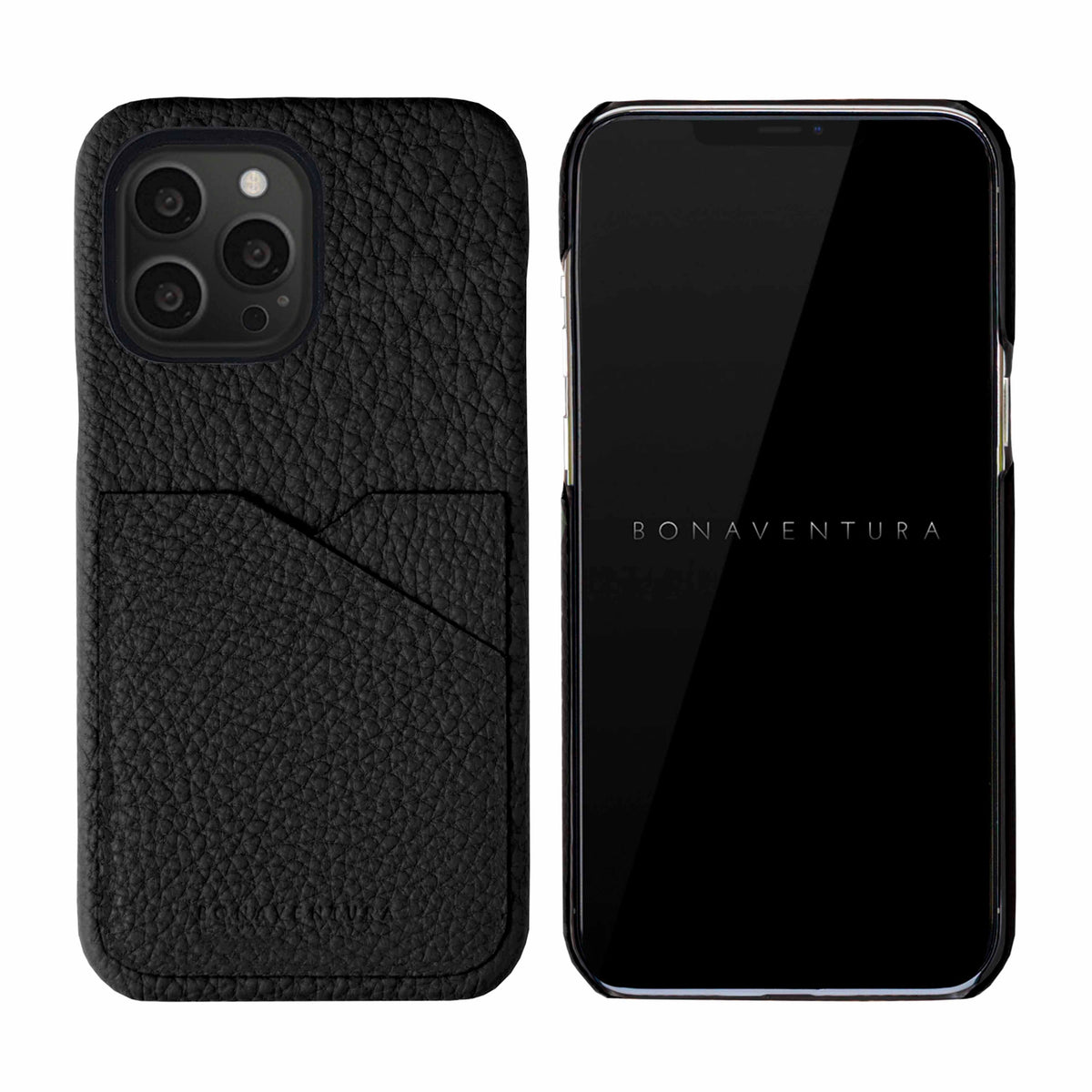iPhone 13 Pro Back Cover Case Shrink Leather (Black)