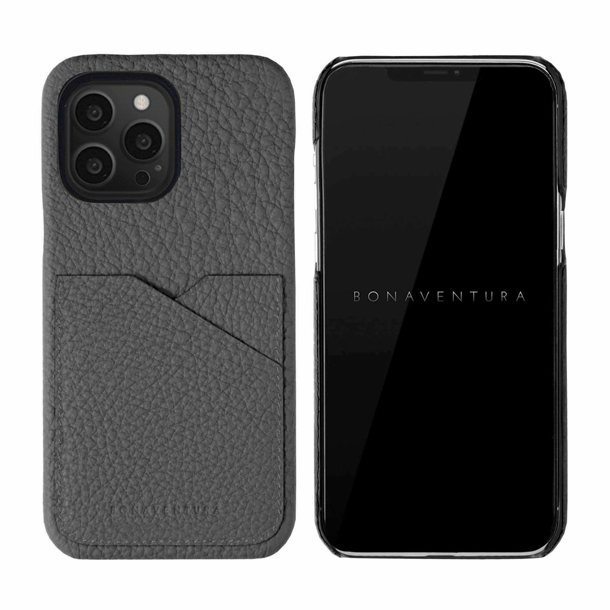 iPhone 13 Pro Back Cover Case Shrink Leather (Charcoal Gray)