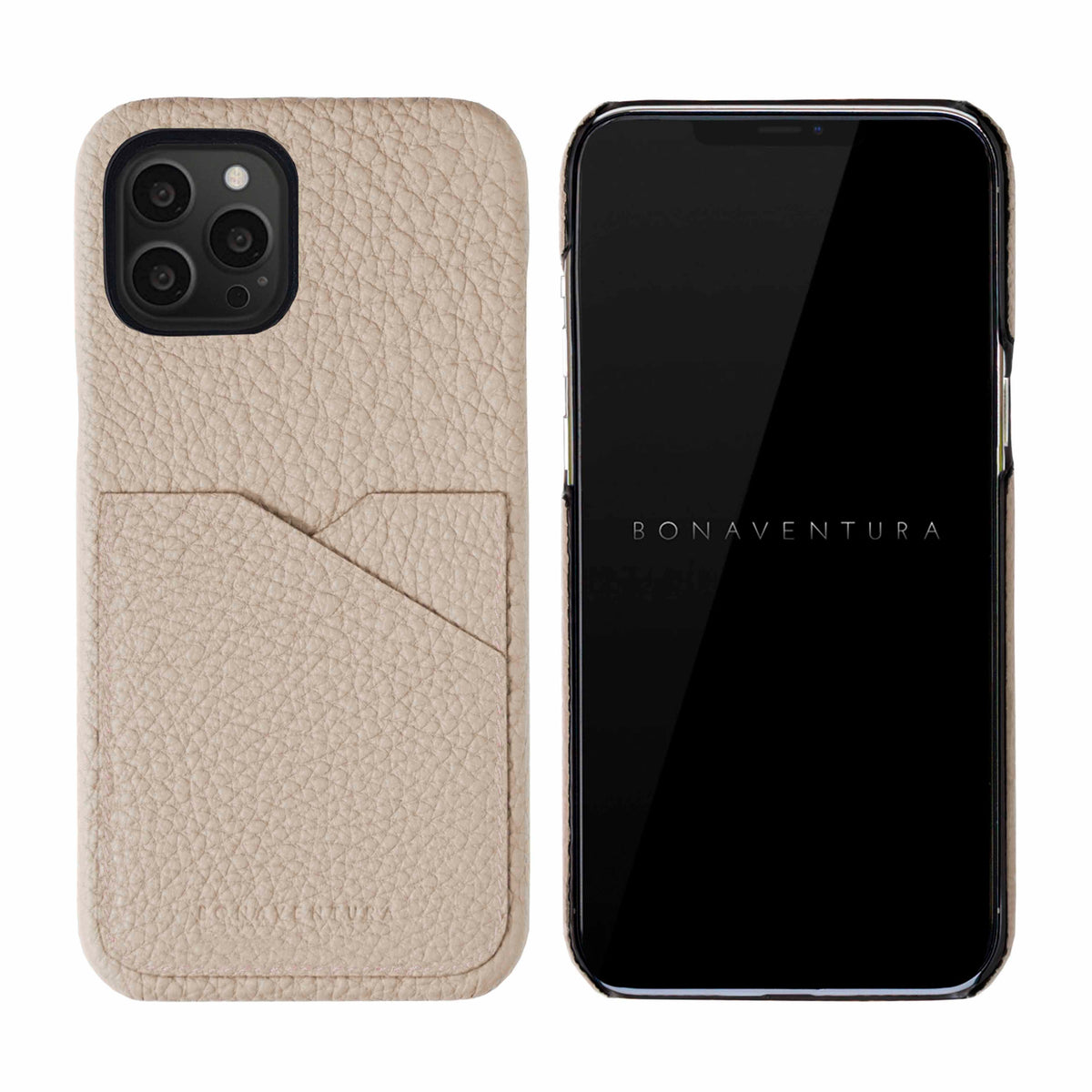 iPhone 13 Pro Max Back Cover Case Shrink Leather (Greige)