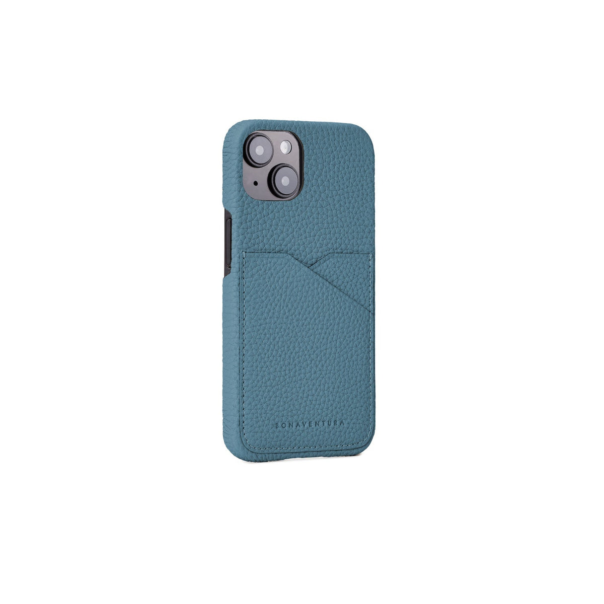 iPhone 14 Back Cover Case Shrink Leather (Blue Cyan)