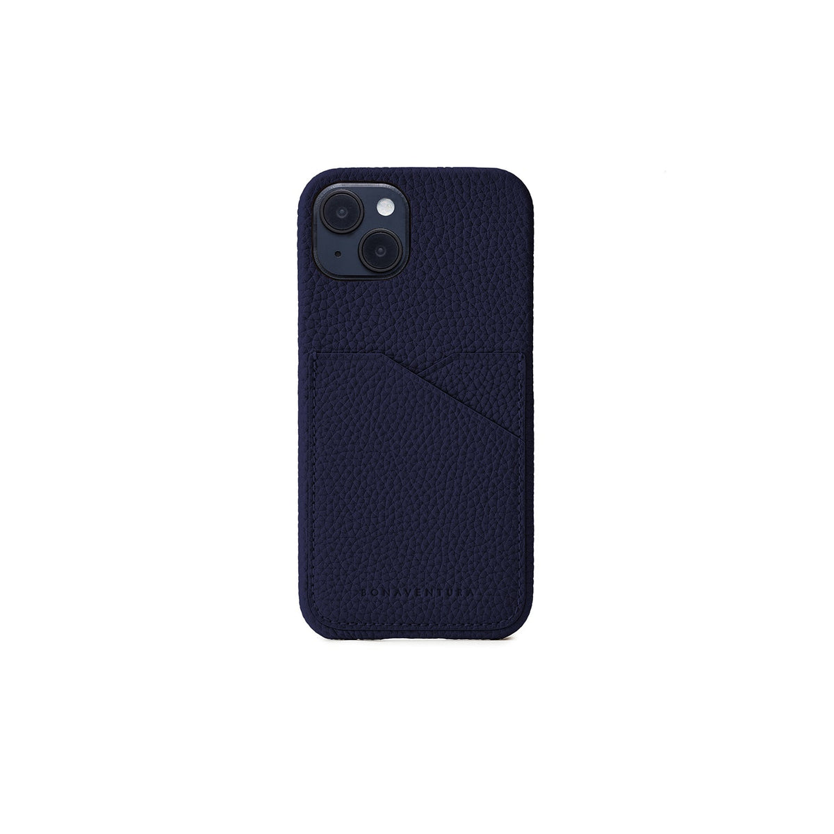 iPhone 14 Back Cover Case Shrink Leather (Navy)