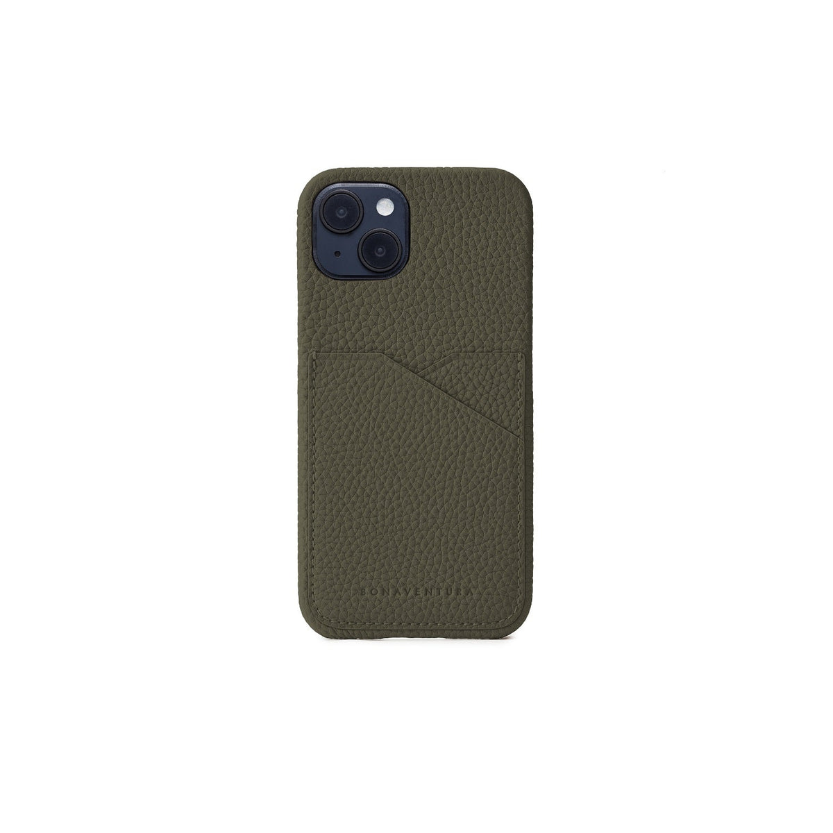 iPhone 14 Back Cover Case Shrink Leather (Olive)