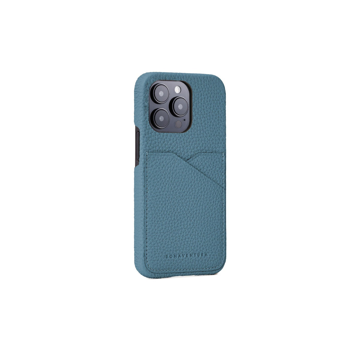 iPhone 14 Pro Back Cover Case Shrink Leather (Blue Cyan)