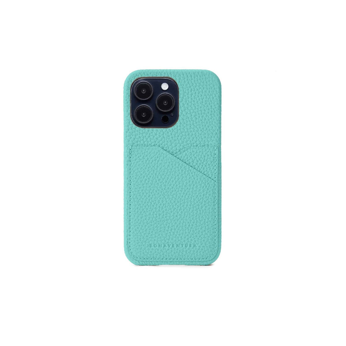 iPhone 14 Pro Max Back Cover Case Shrink Leather (Atoll Blue (Etoupe edge paint))