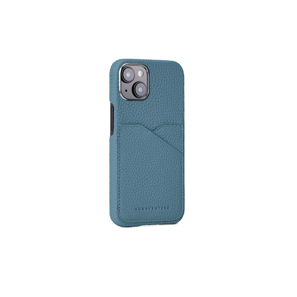 iPhone 15 Back Cover Case Shrink Leather (Blue Cyan)