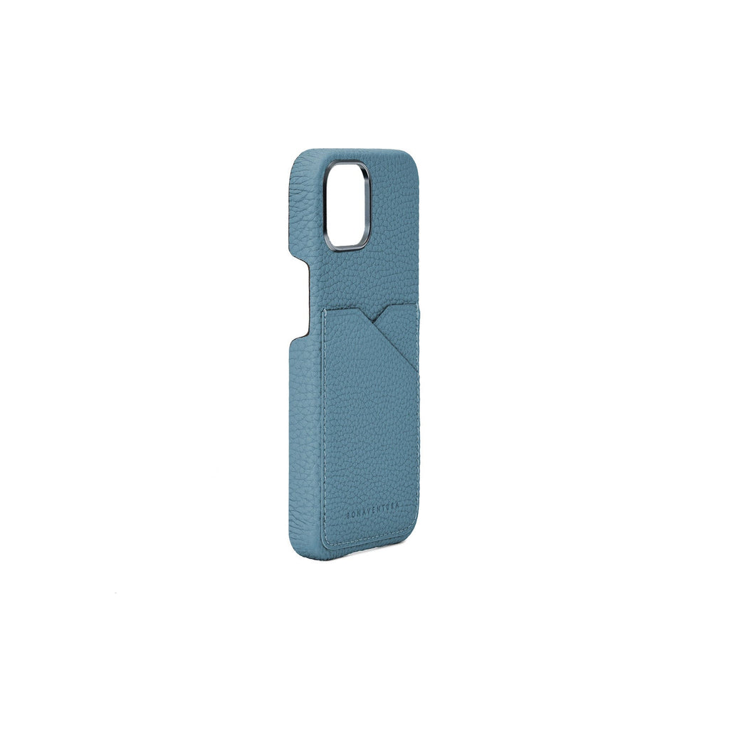 iPhone 15 Back Cover Case Shrink Leather (Blue Cyan)