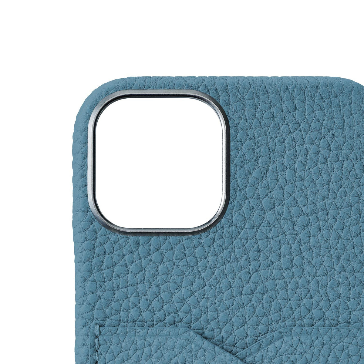 iPhone 15 Back Cover Case Shrink Leather (Blue Cyan)
