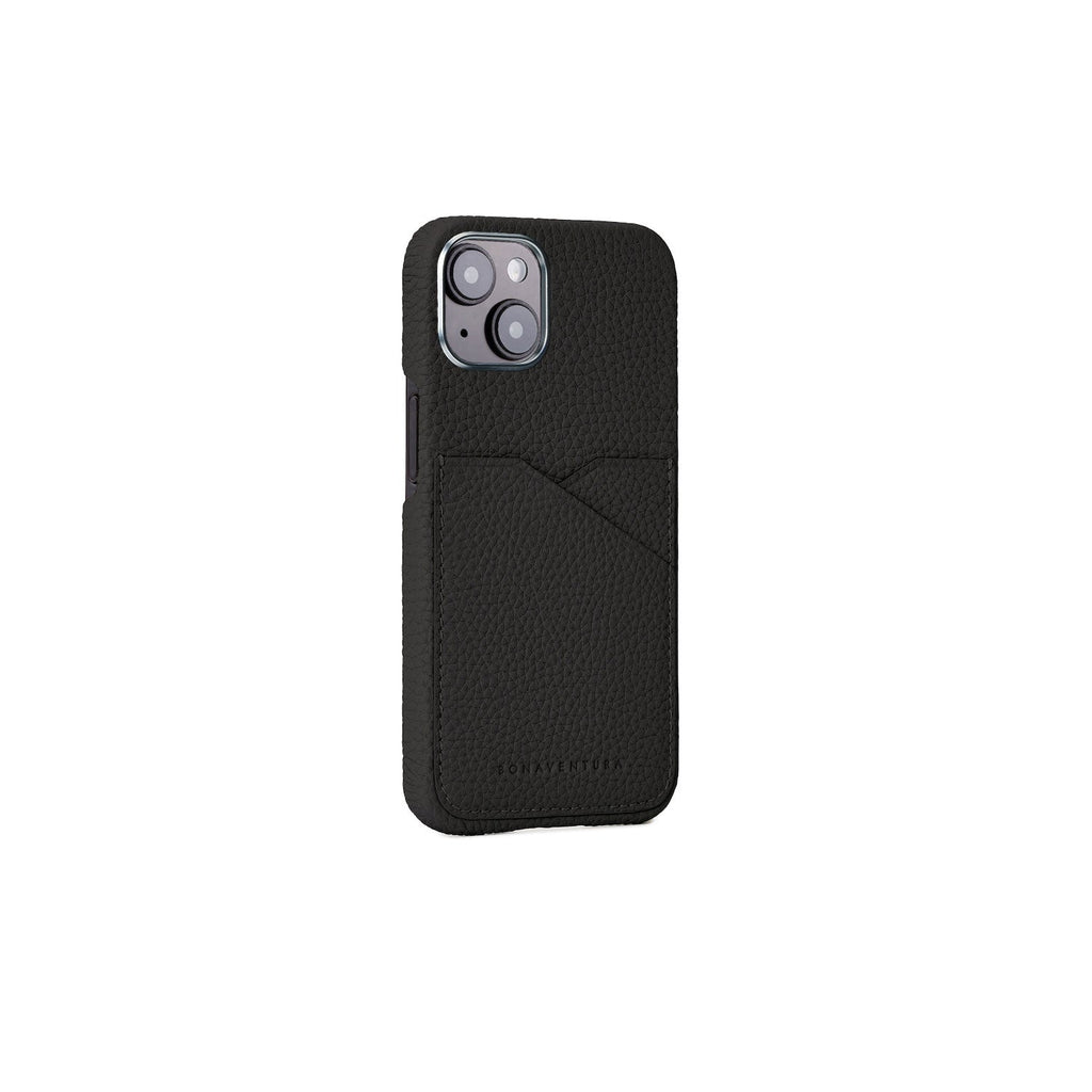 iPhone 15 Back Cover Case Shrink Leather (Black)