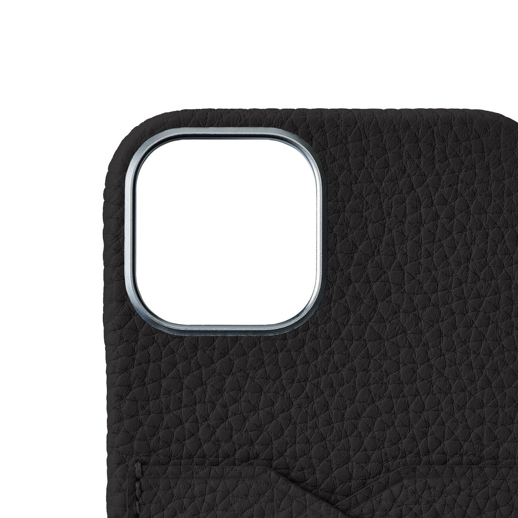 iPhone 15 Back Cover Case Shrink Leather (Black)