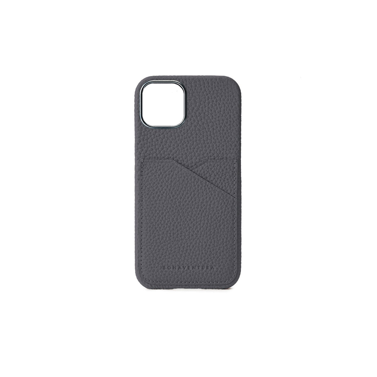 iPhone 15 Back Cover Case Shrink Leather (Charcoal Gray)