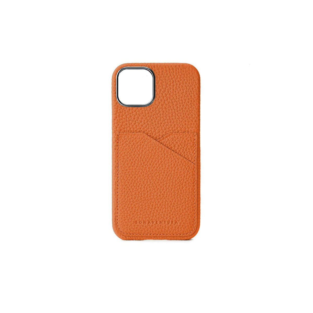 iPhone 15 Back Cover Case Shrink Leather (Orange)